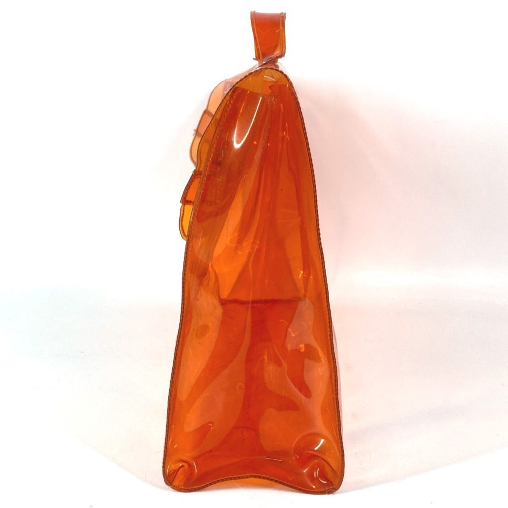 HERMES Vinyl Kelly Bag, Tote Handbag, Vinyl, Women's, Orange - Picture 12 of 16